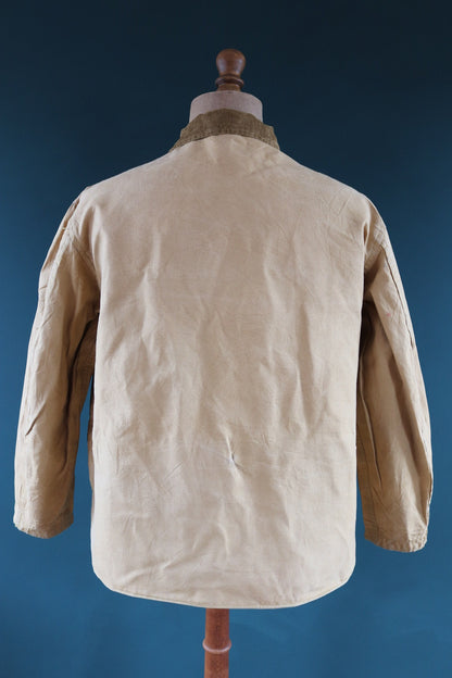 Vintage 1950s 60s hunting jacket - American workwear - tan brown duck cotton canvas - 47” chest