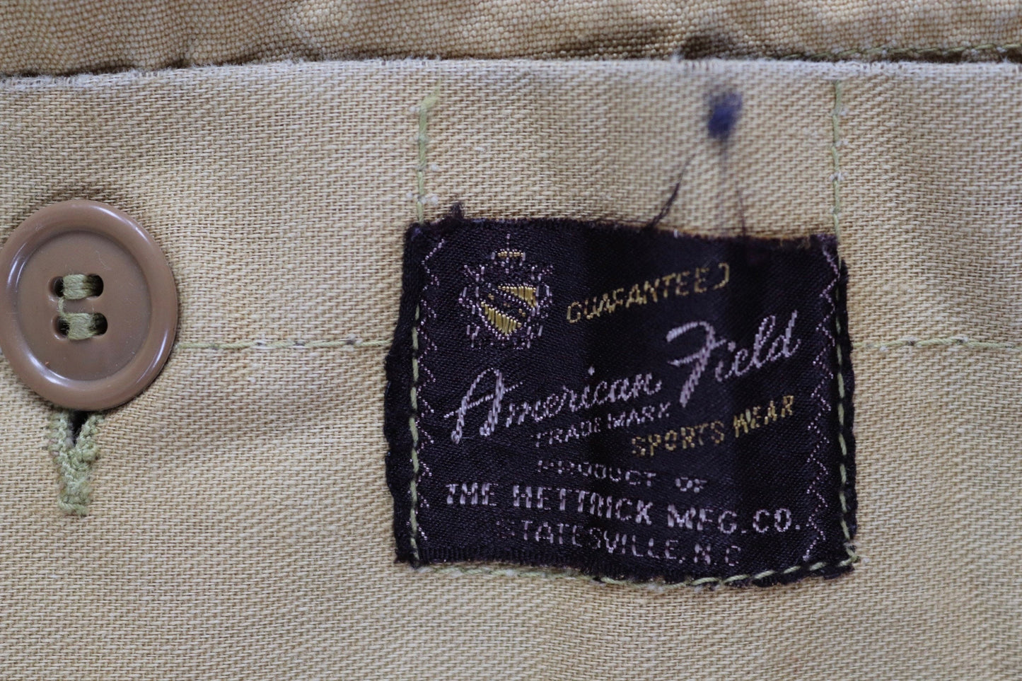 Vintage 1950s 50s 1960s 60s American Field Hettrick tan brown duck cotton canvas jacket hunting shooting American 47” chest workwear chore