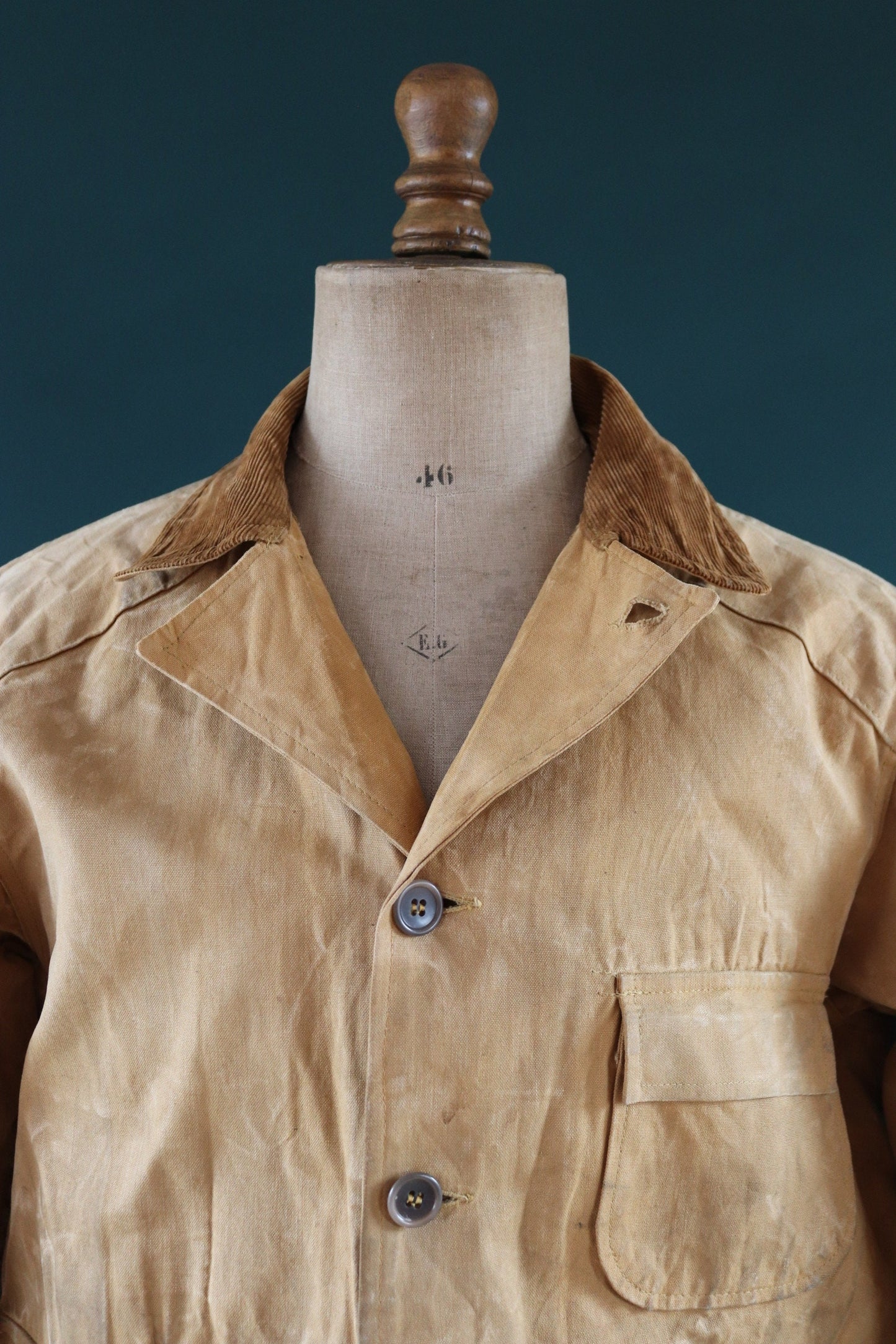 Vintage 1960s 60s Brush Master tan brown duck cotton canvas jacket hunting shooting American 46” chest workwear work chore