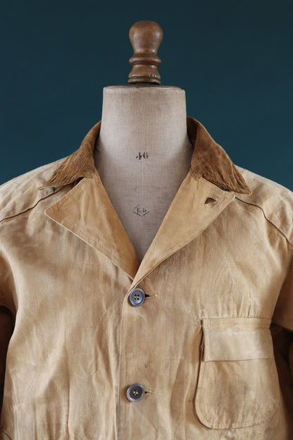 Vintage 1960s 60s Brush Master tan brown duck cotton canvas jacket hunting shooting American 46” chest workwear work chore
