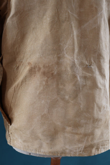 Vintage 1960s workwear jacket - Brush Master - tan brown duck cotton canvas - American hunting - 46” chest