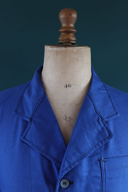 Vintage WW2 workwear jacket 1940s deadstock Swedish military hospital indigo blue cotton twill work chore 42” chest