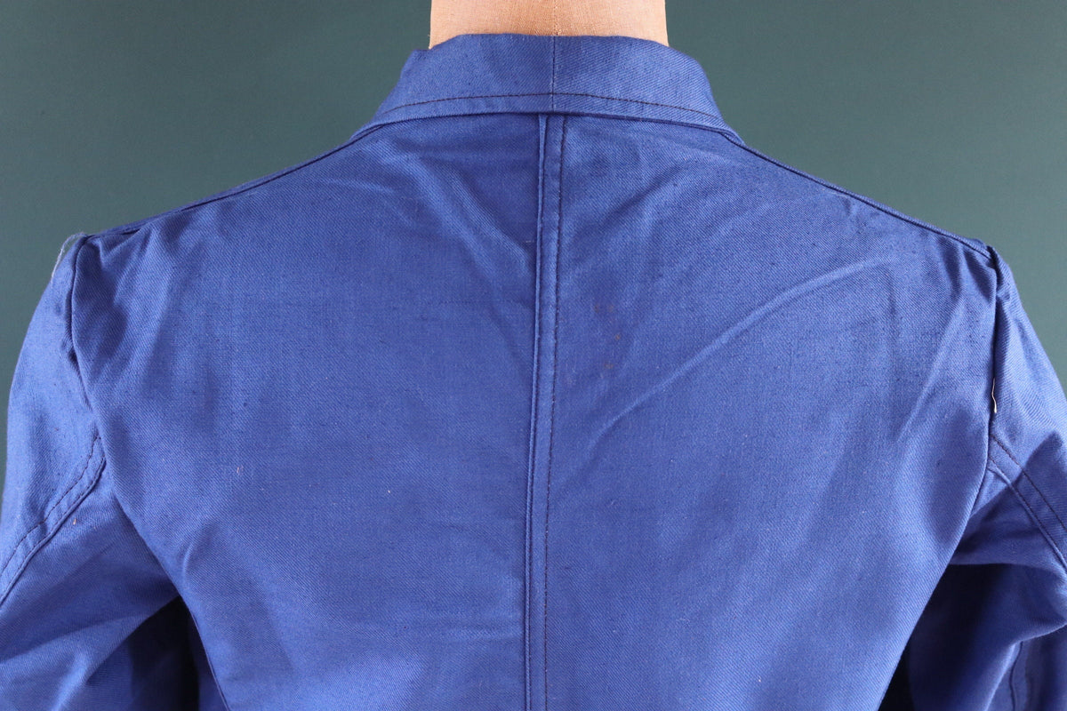 Vintage 1940s Swedish military hospital jacket - WW2 era - indigo cotton twill - 42" chest