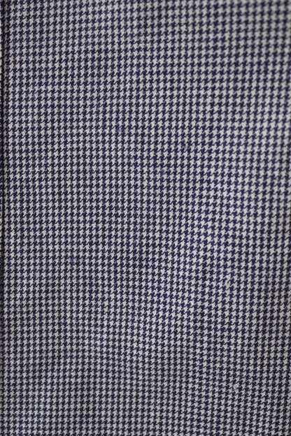 Vintage French work jacket 1960s 1970s puppytooth dogtooth blue white check butchers double breasted workwear chore 44" chest