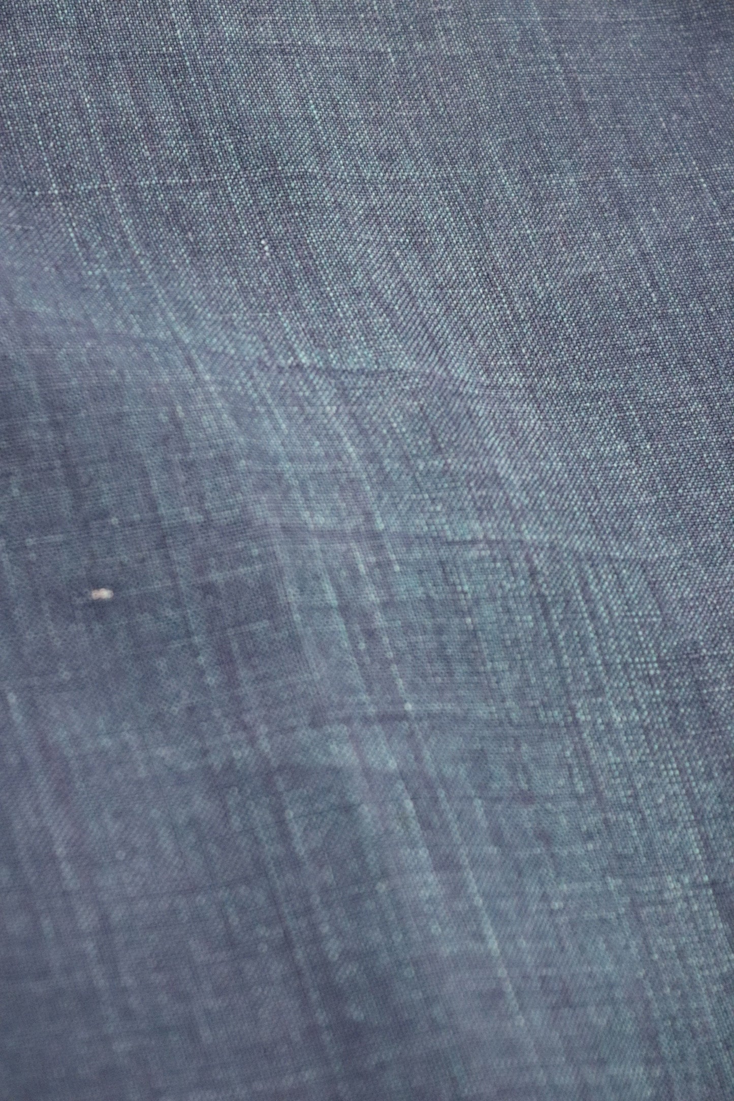 Vintage French work trousers pants linen 1930s 1940s indigo maquignon workwear chore repaired darned 45” x 32”