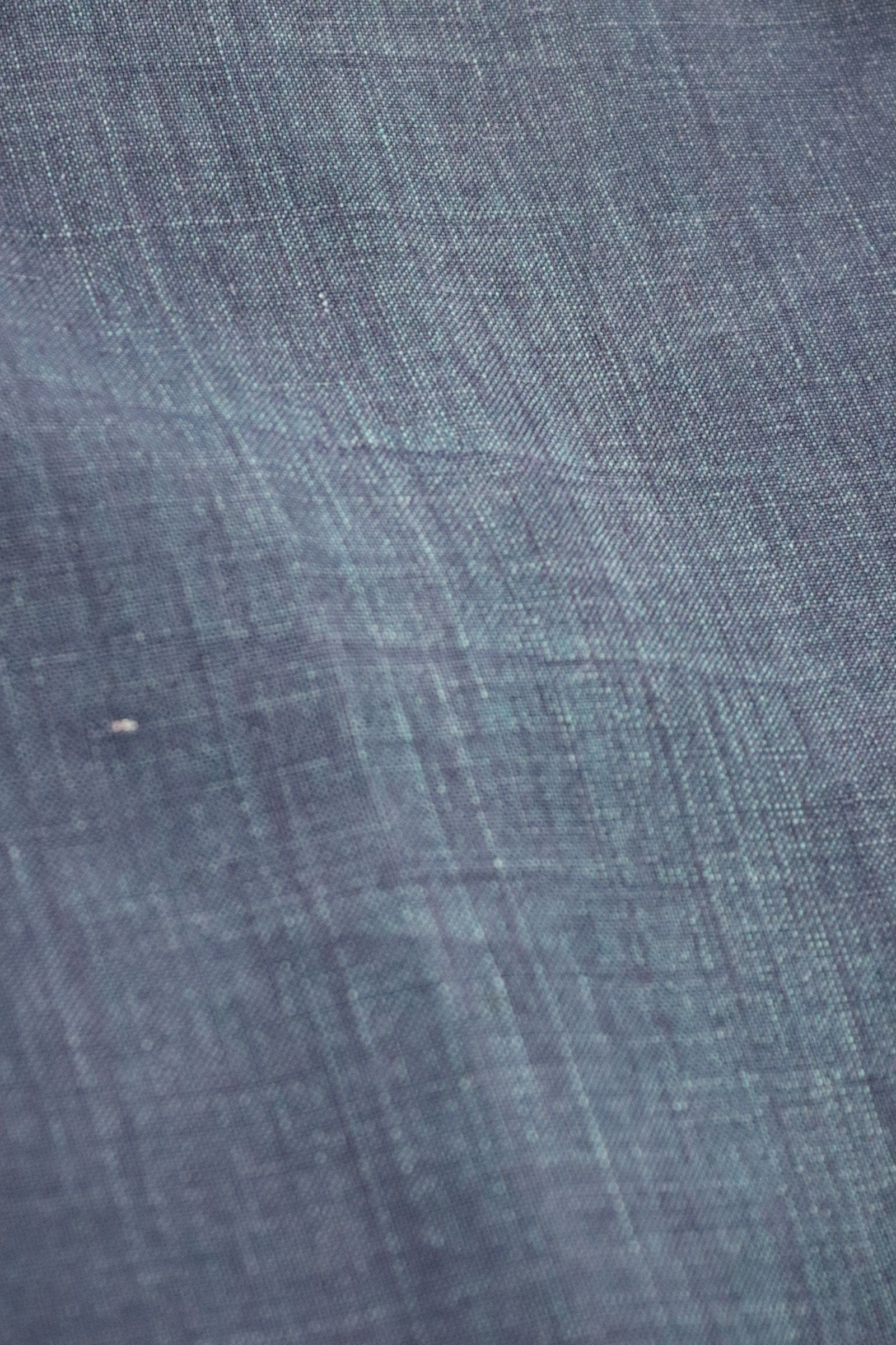Vintage French work trousers pants linen 1930s 1940s indigo maquignon workwear chore repaired darned 45” x 32”