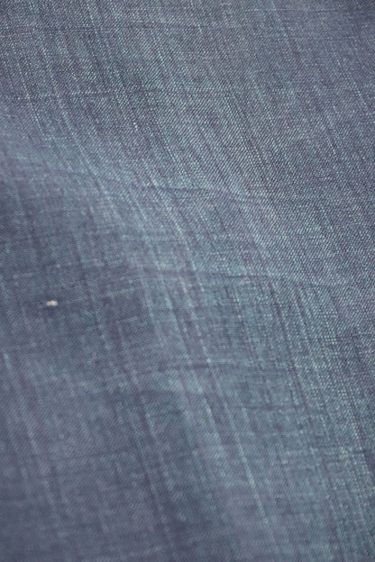 Vintage French work trousers pants linen 1930s 1940s indigo maquignon workwear chore repaired darned 45” x 32”