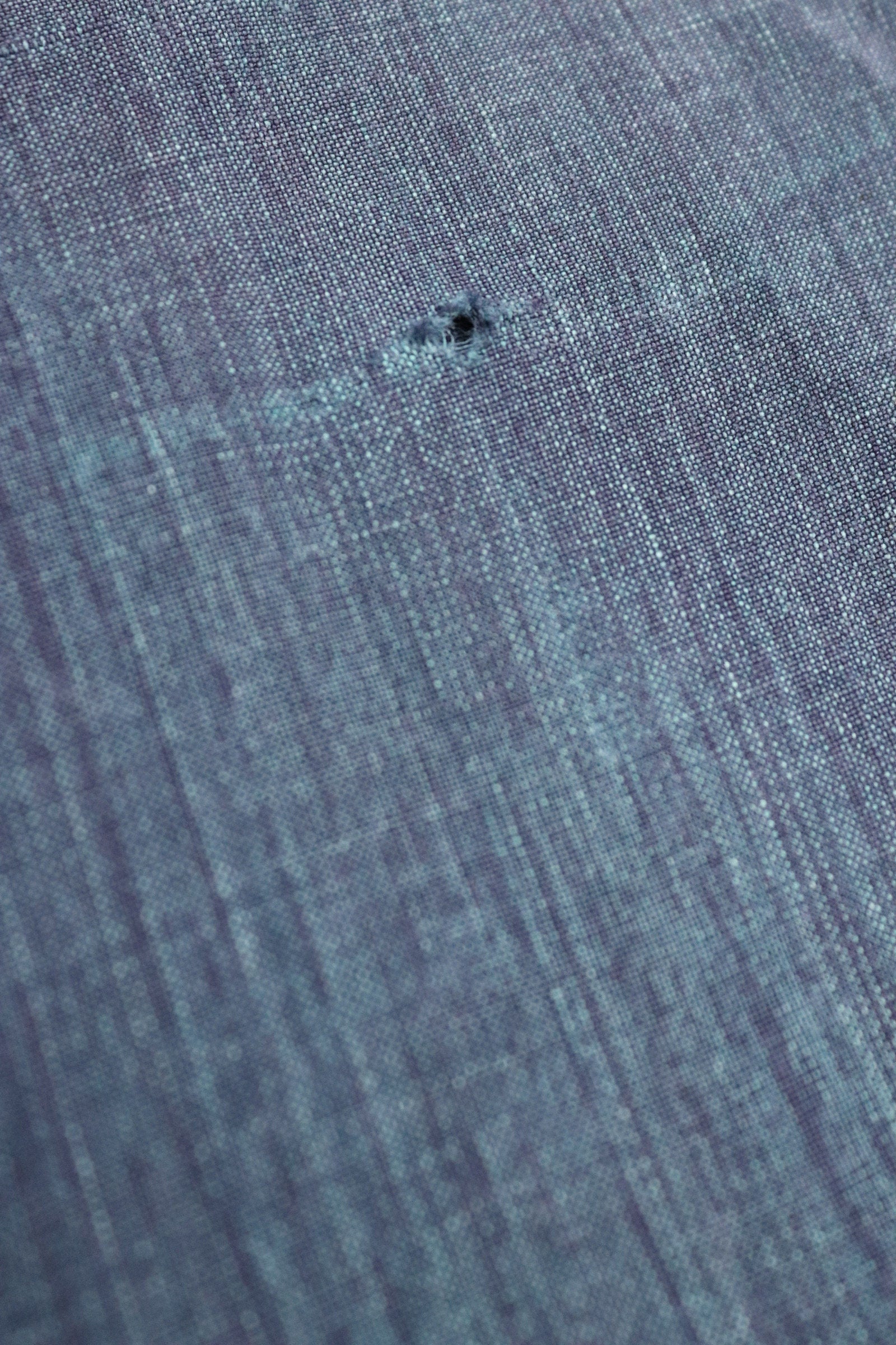 Vintage French linen workwear trousers pants 1930s 1940s indigo maquignon work chore repaired darned 44” x 34”