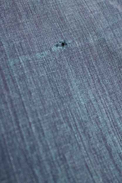 Vintage French linen workwear trousers pants 1930s 1940s indigo maquignon work chore repaired darned 44” x 34”