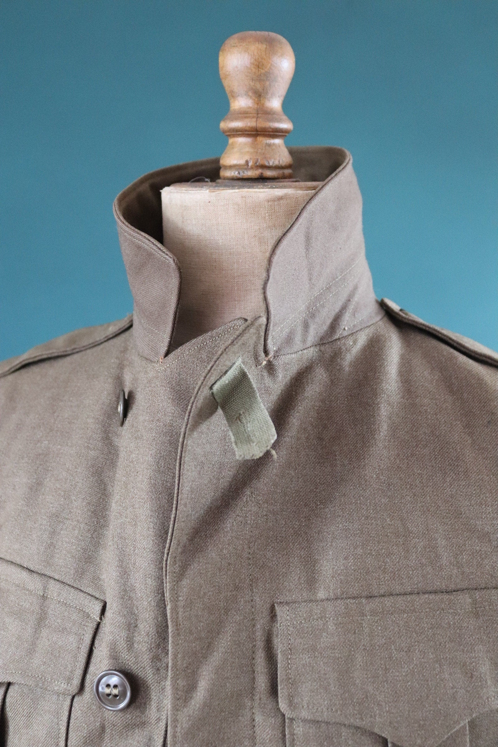 Vintage 1940s 40s 1945 WW2 US army military Ike field jacket blouson khaki wool 40" chest