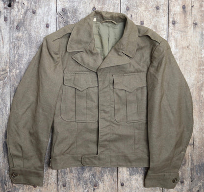 Vintage 1940s 40s 1945 WW2 US army military Ike field jacket blouson khaki wool 40" chest
