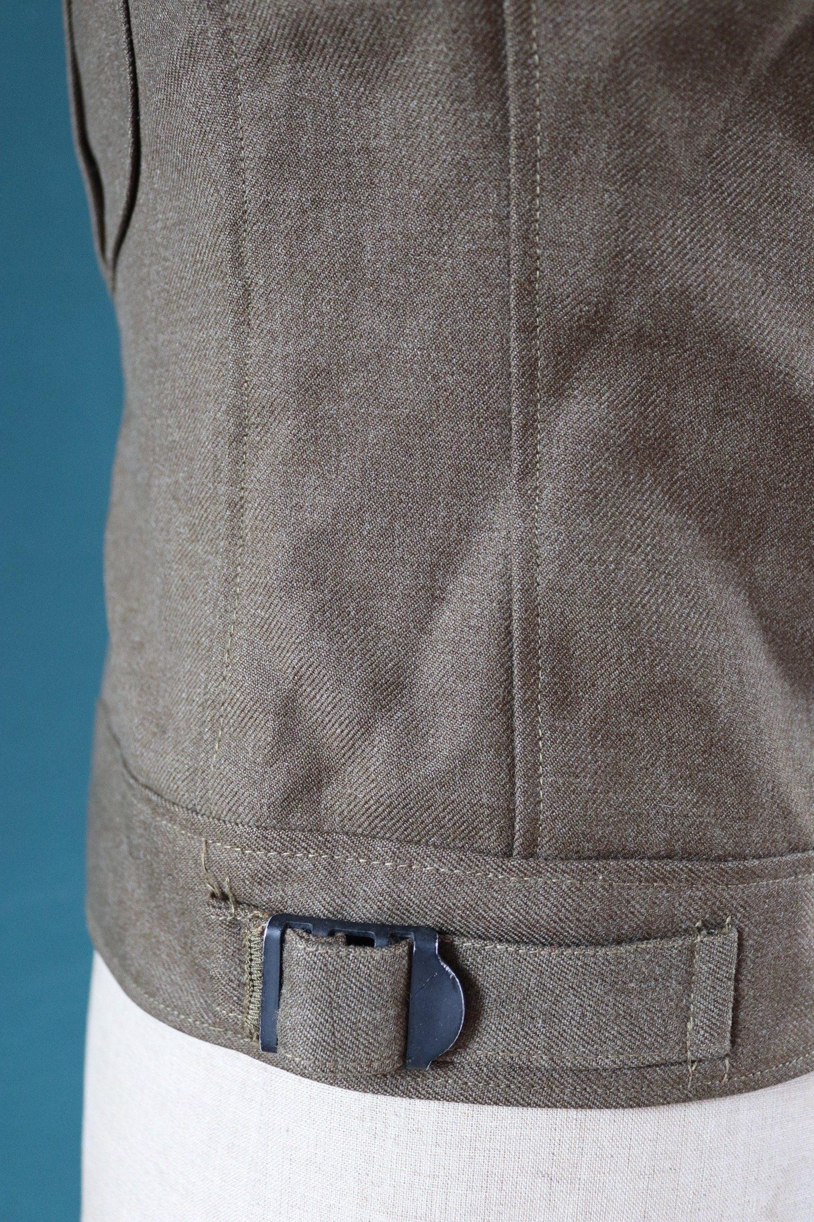Vintage 1940s 40s 1945 WW2 US army military Ike field jacket blouson khaki wool 40" chest