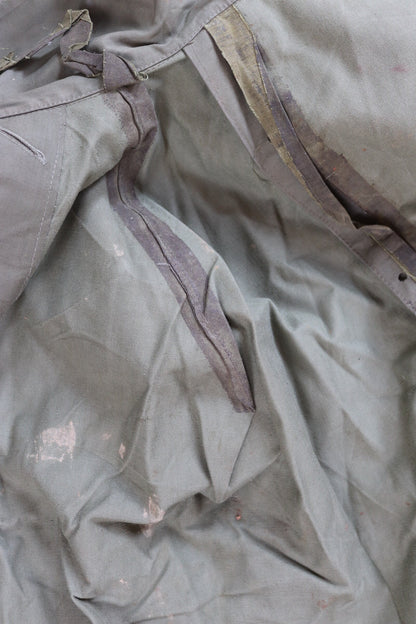 Vintage 1950s British army gas cape - waterproof poncho - rubberised cotton - khaki green - rainproof walking - size free