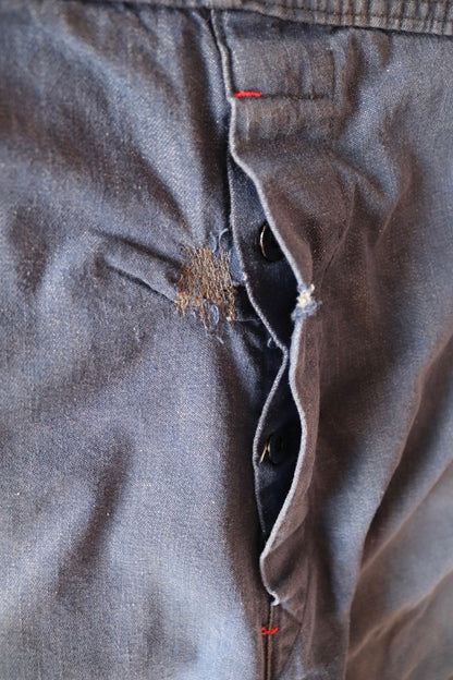 Vintage 1970s 70s 1980s 80s indigo blue denim overalls dungarees bib brace workwear work chore 44” x 32” selvedge H back