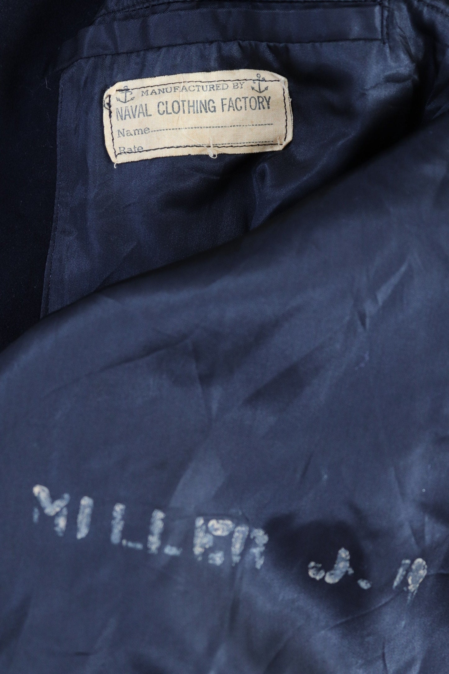 Vintage 1940s 40s WW2 midnight blue USN US navy naval wool pea deck coat jacket 39" chest military double breasted reefer