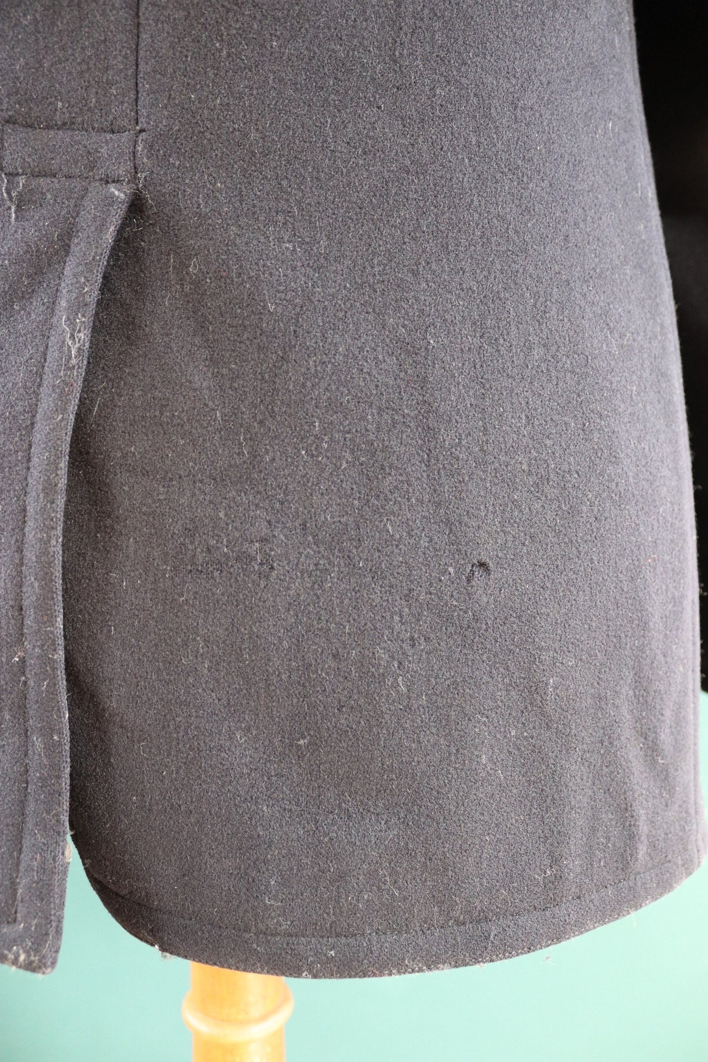 Vintage 1940s 40s WW2 midnight blue USN US navy naval wool pea deck coat jacket 39" chest military double breasted reefer