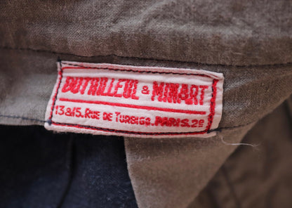 Vintage French workwear trousers pants indigo linen maquignon 1930s 1940s work chore 44” x 32”