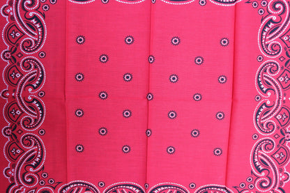 Vintage red printed bandana pocket square neckerchief 22” x 20” cotton color colour fast workwear RN 14193