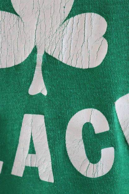 Vintage 1970s 80s Irish bar vest - green white sportswear singlet - 44" chest