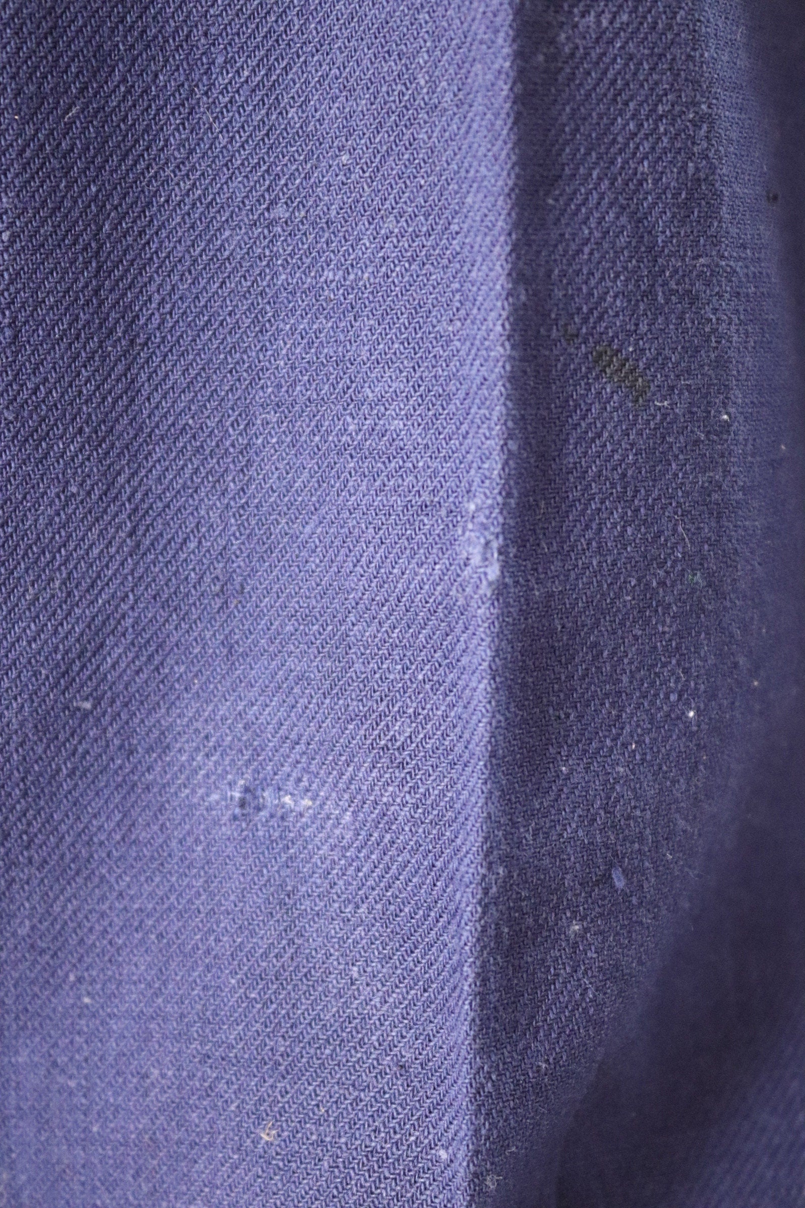 Vintage French workwear shirt 1940s 1950s indigo blue cotton work smock pop over 47” chest faded
