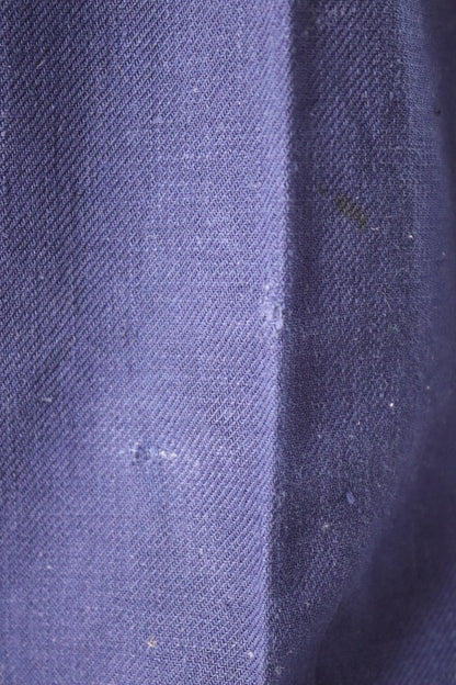 Vintage French workwear shirt 1940s 1950s indigo blue cotton work smock pop over 47” chest faded