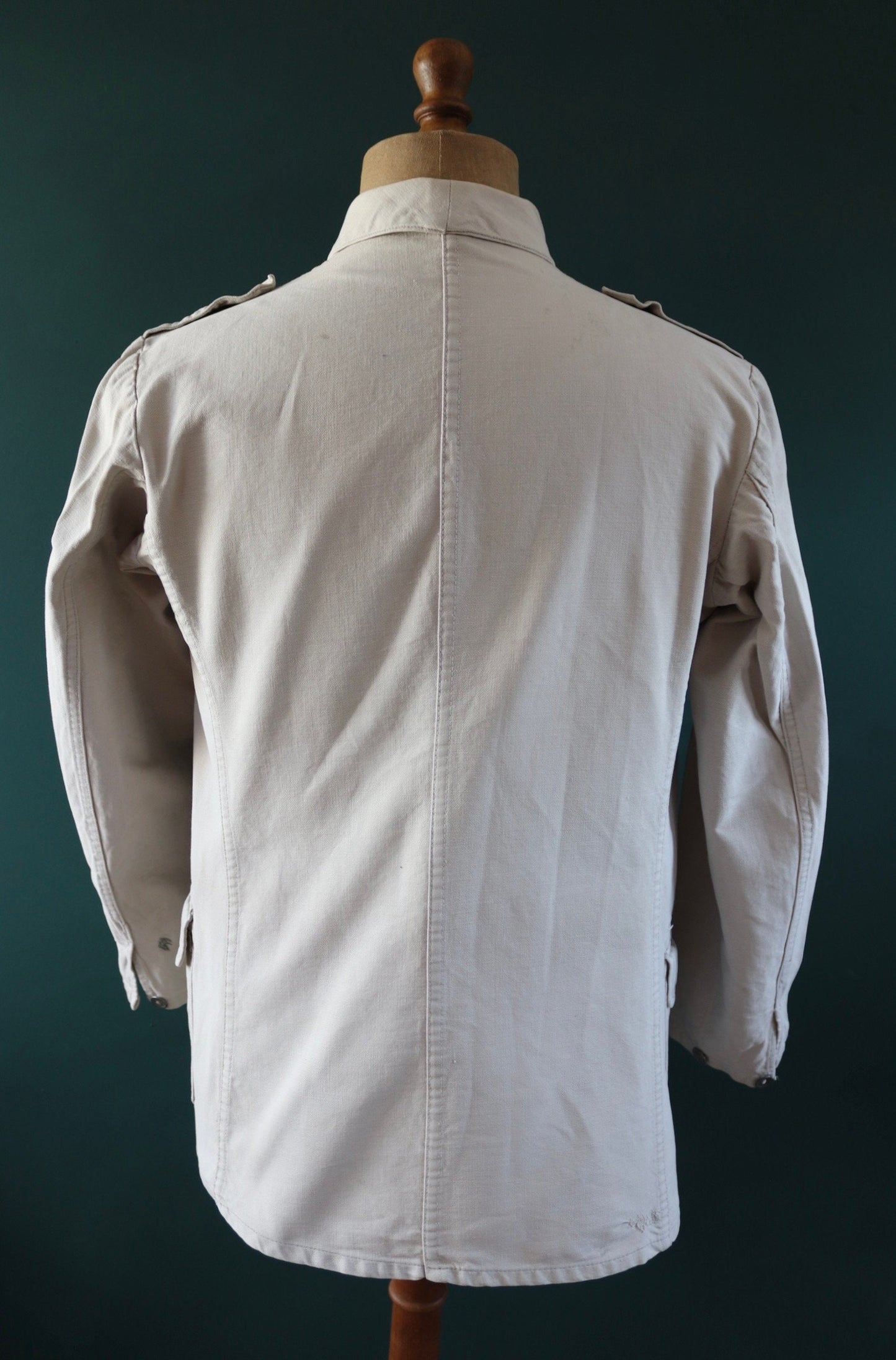 Vintage 1930s 30s 1940s 40s Swedish WW2 military civil defence army field cotton jacket tunic 41” chest work workwear chore