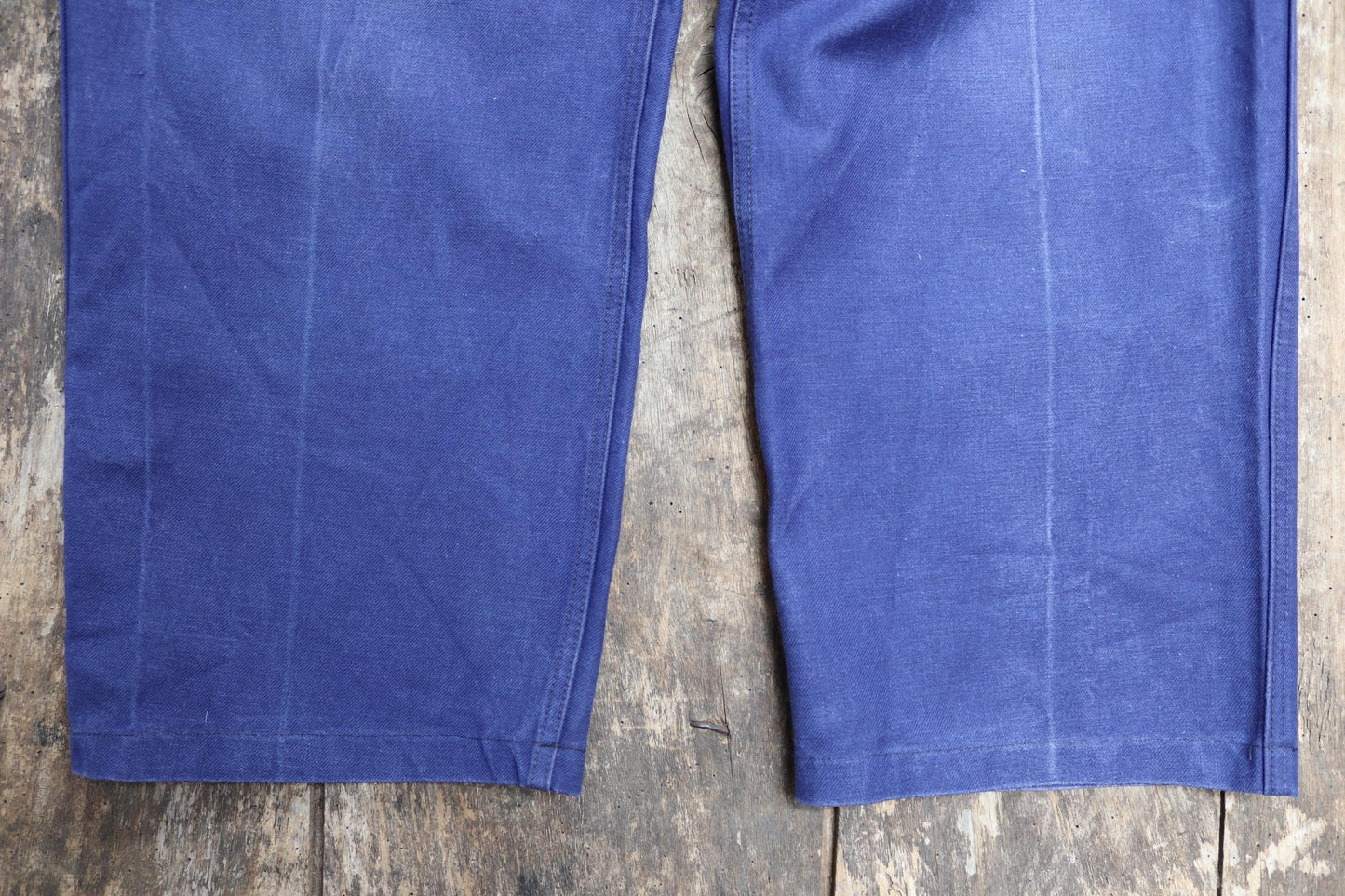 Vintage French work trousers pants 1950s workwear indigo cotton twill chore 37” x 26” high waist