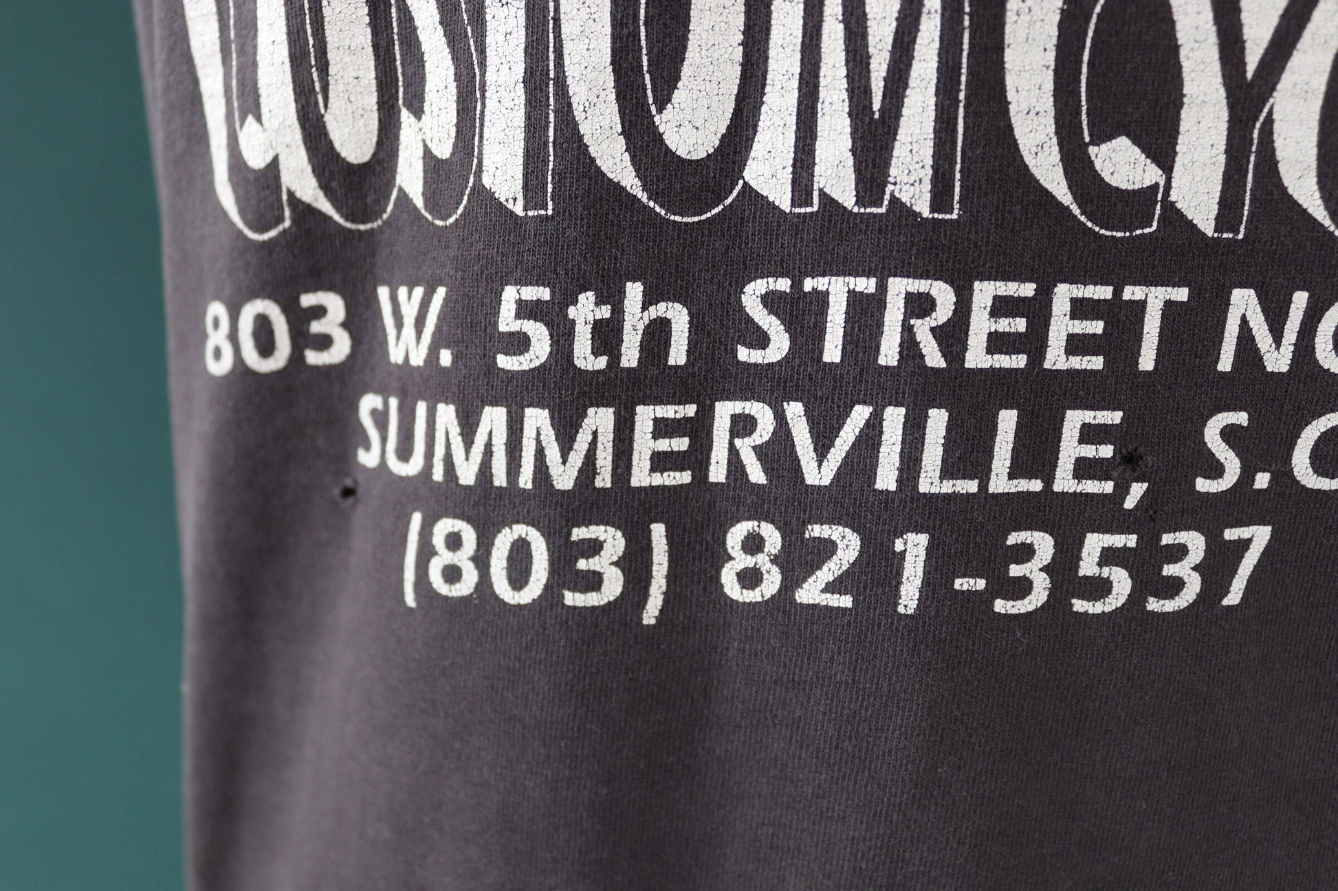 Vintage 1990s 90s Fruit of the Loom faded black biker motorcycle Bobo’s Speed custom cycle garage vest singlet t shirt 40” chest