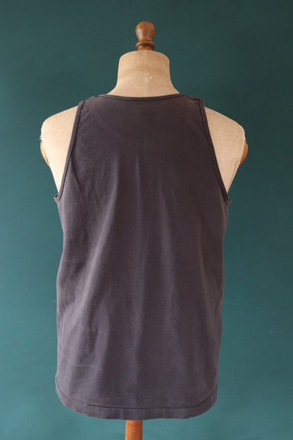Vintage 1990s 90s Fruit of the Loom faded black biker motorcycle Bobo’s Speed custom cycle garage vest singlet t shirt 40” chest