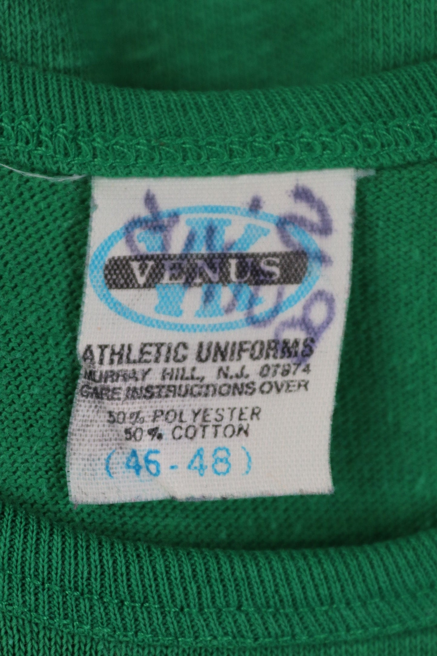 Vintage 1970s 80s Irish bar vest - green white sportswear singlet - 44" chest