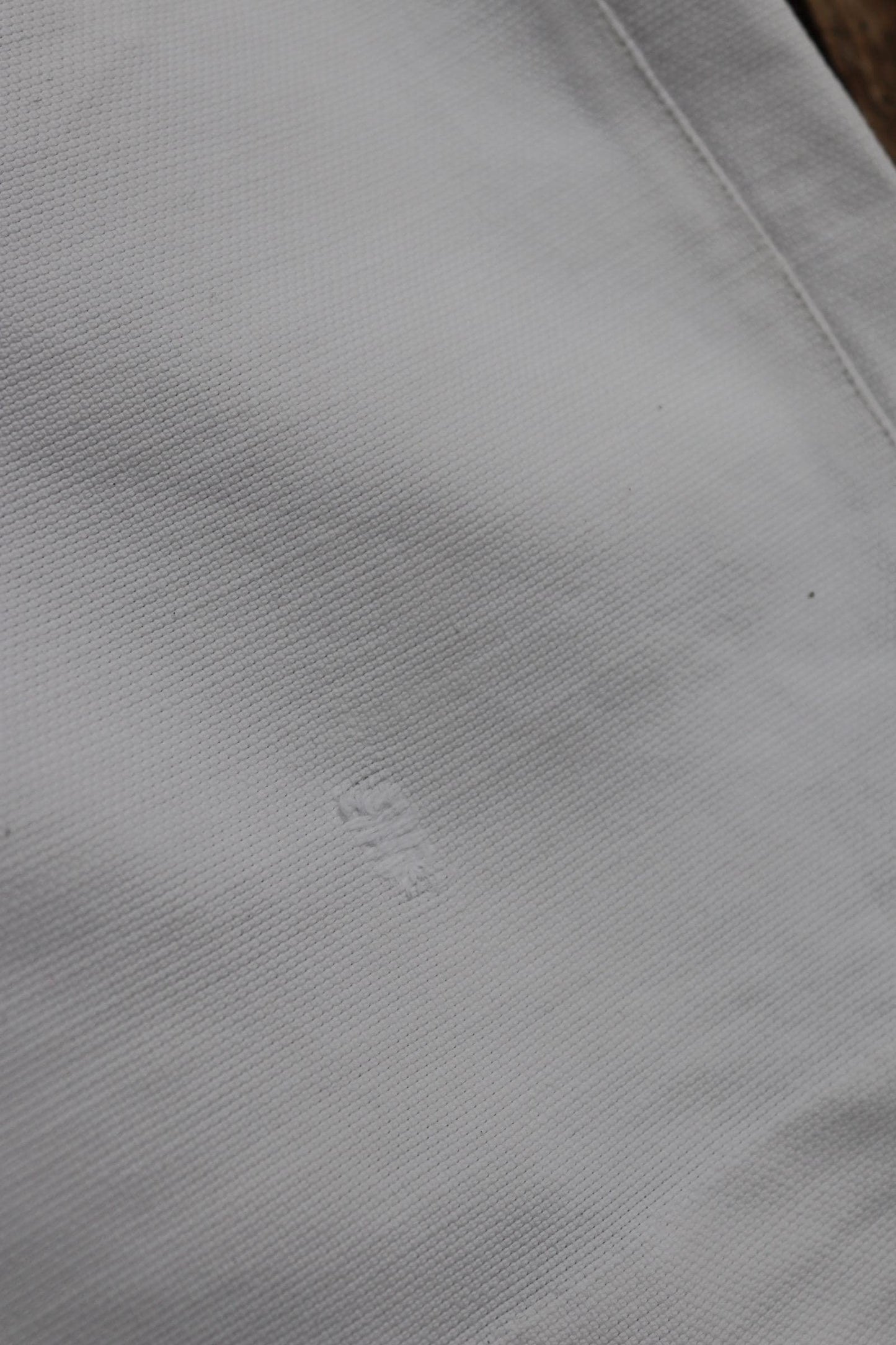 Vintage French shorts antique Belle Jardiniere 1910s 1920s white cotton work workwear chore 28” x 11”