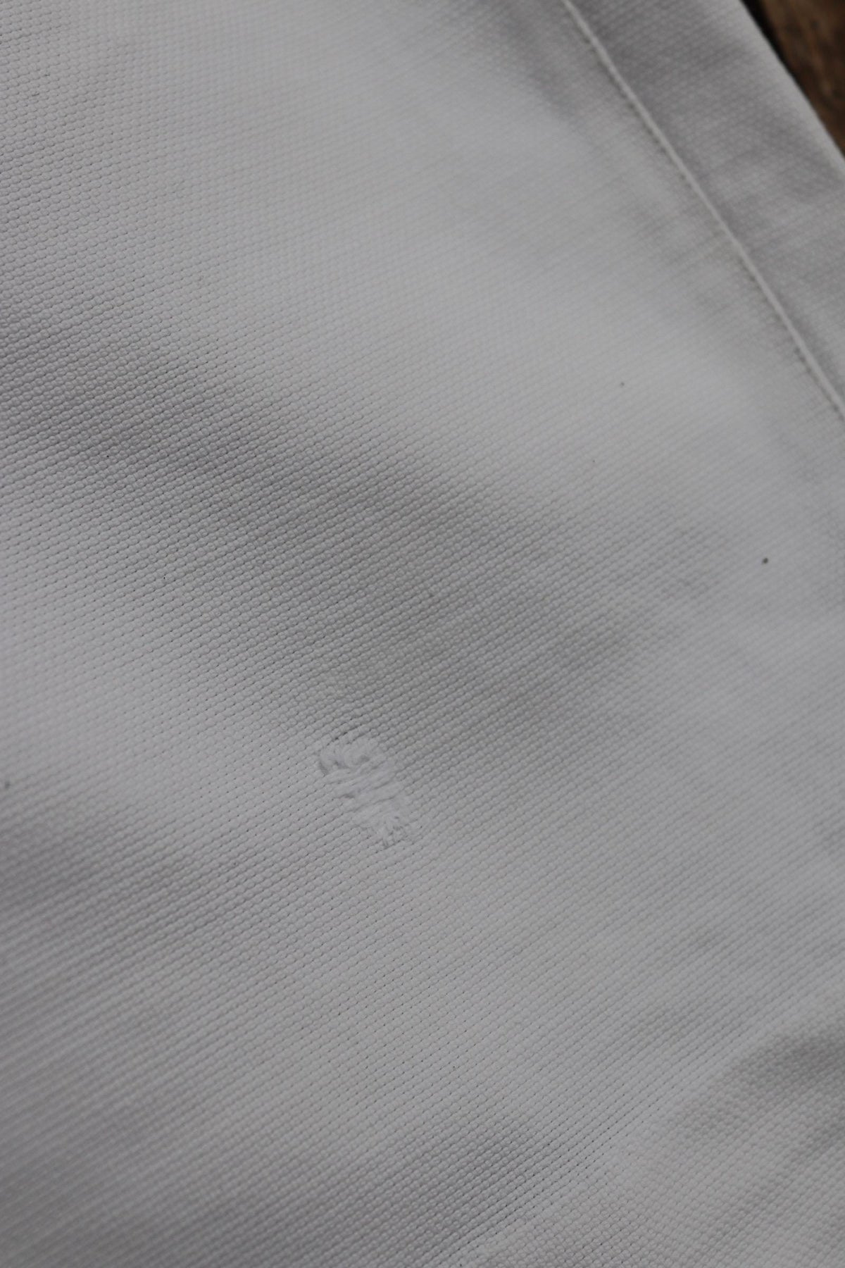 Antique Belle Jardiniere - vintage French shorts - 1910s white cotton workwear - 28” x 11”