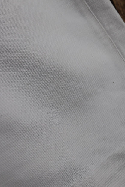 Antique Belle Jardiniere - vintage French shorts - 1910s white cotton workwear - 28” x 11”