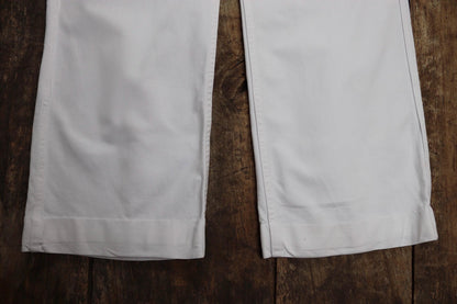Vintage French trousers pants white cotton 1960s Marine Nationale navy naval 27” x 29” riviera beach bell bottoms fall front