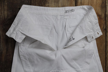 Vintage French trousers pants white cotton 1960s Marine Nationale navy naval 27” x 29” riviera beach bell bottoms fall front