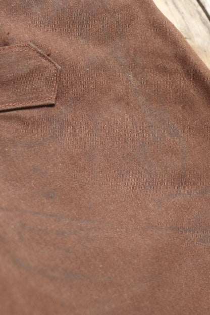 Vintage French chore trousers pants workwear 1960s 1970s SNCF railway railroad engineer work 34” x 29” duck cotton canvas buckle back