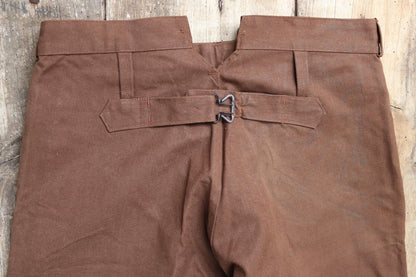 Vintage French chore trousers pants workwear 1960s 1970s SNCF railway railroad engineer work 34” x 29” duck cotton canvas buckle back