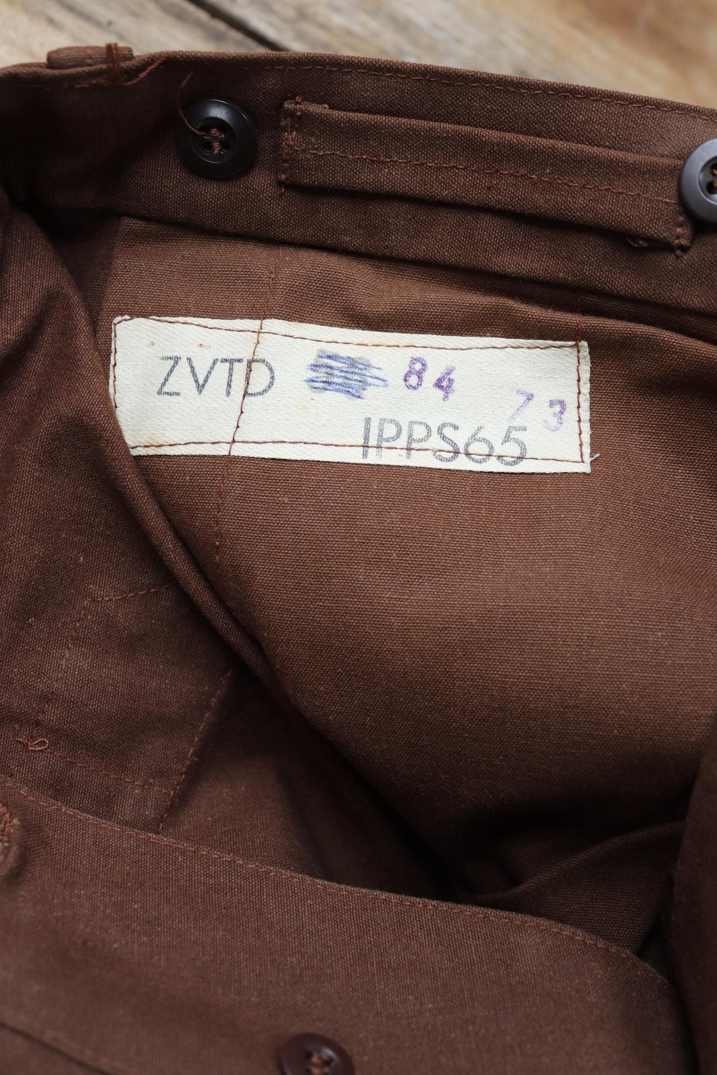 Vintage French chore trousers pants workwear 1960s 1970s SNCF railway railroad engineer work 34” x 29” duck cotton canvas buckle back