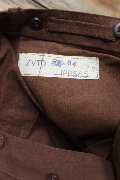 Vintage French chore trousers pants workwear 1960s 1970s SNCF railway railroad engineer work 34” x 29” duck cotton canvas buckle back