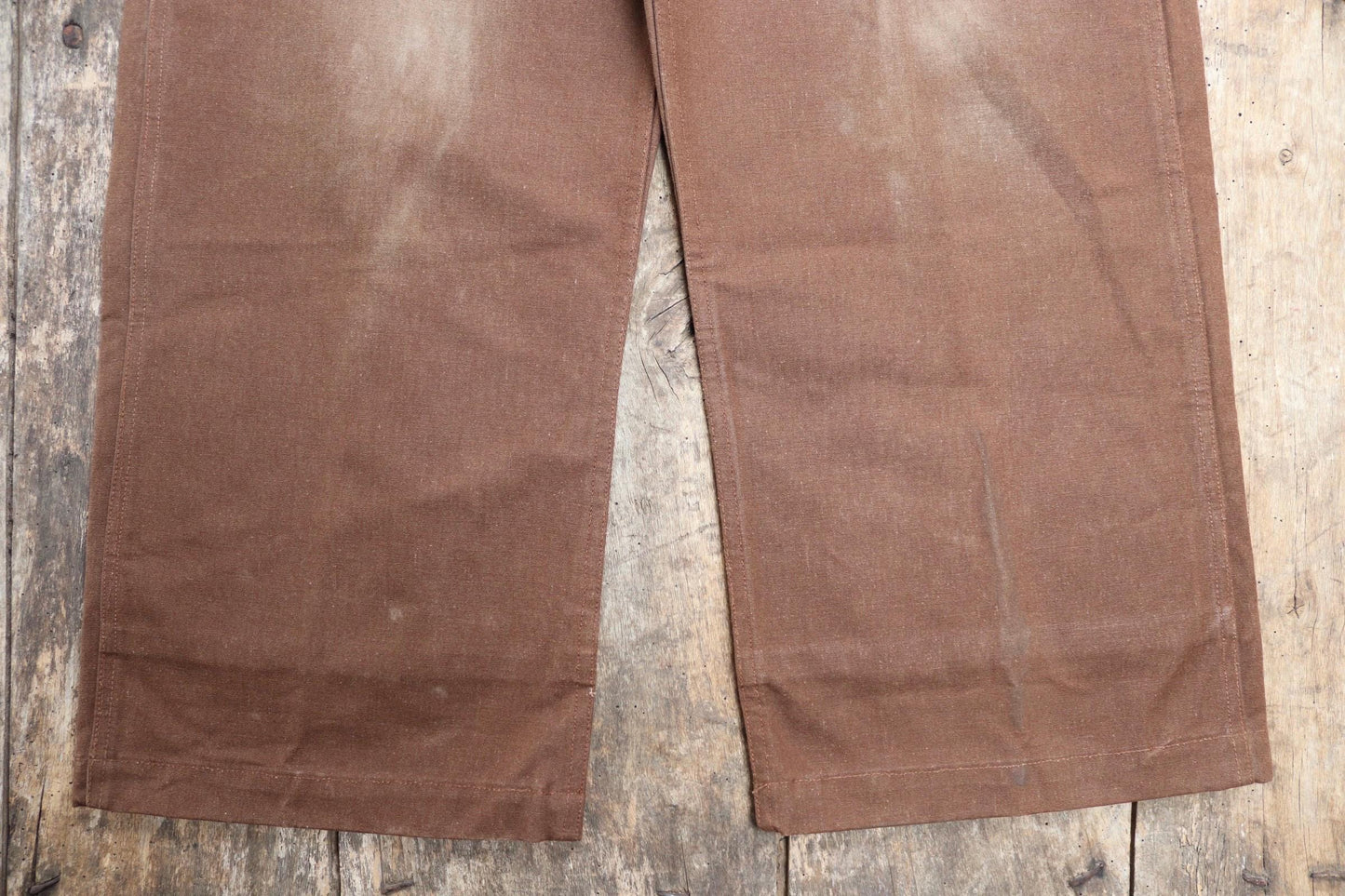 Vintage French chore trousers pants workwear 1960s 1970s SNCF railway railroad engineer work 34” x 29” duck cotton canvas buckle back