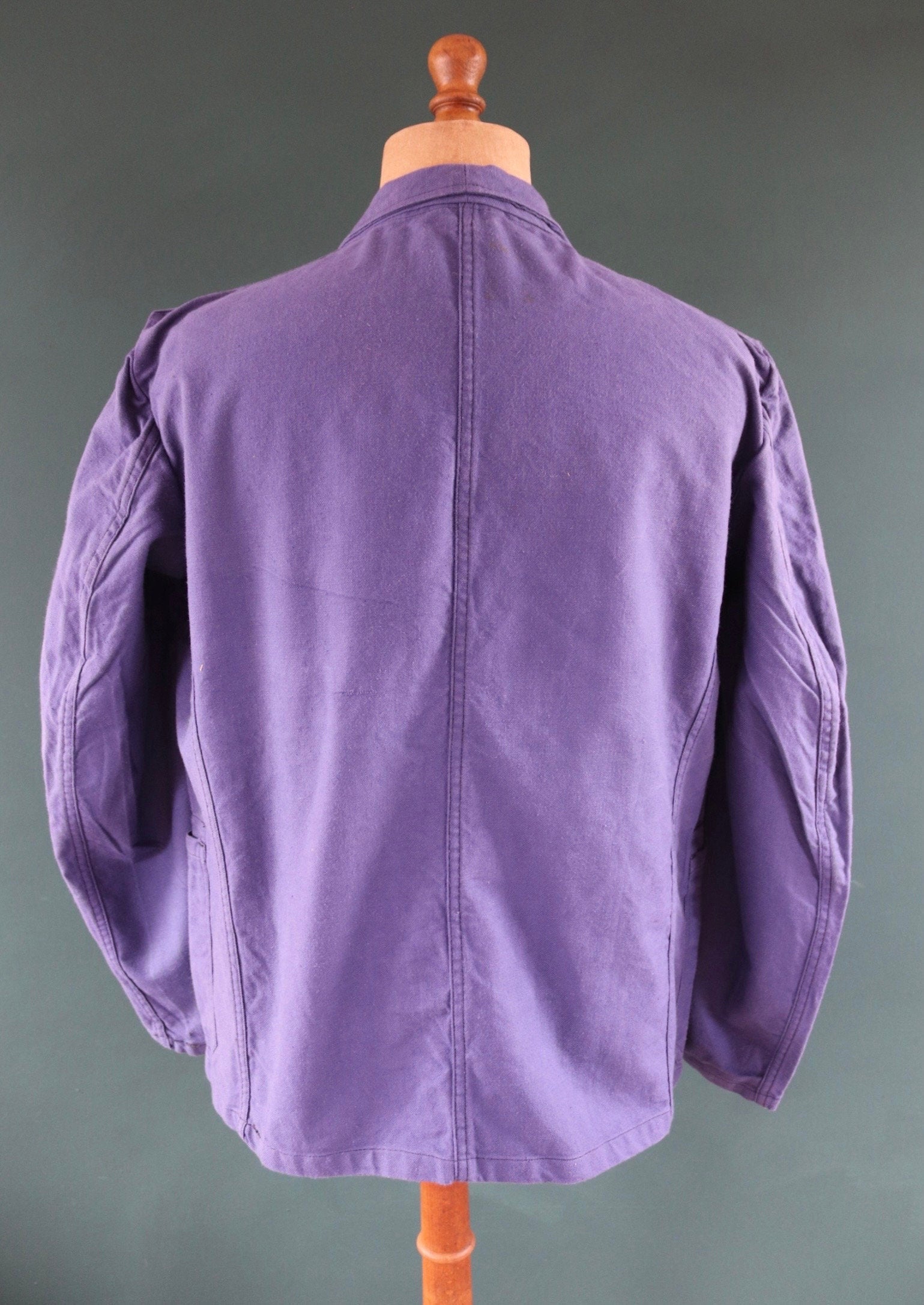 Vintage WW2 workwear jacket - 1940s deadstock - Swedish military hospital - indigo blue cotton twill chore - 47” chest