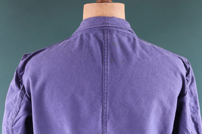 Vintage WW2 workwear jacket 1940s deadstock Swedish military hospital indigo blue cotton twill work chore 47” chest