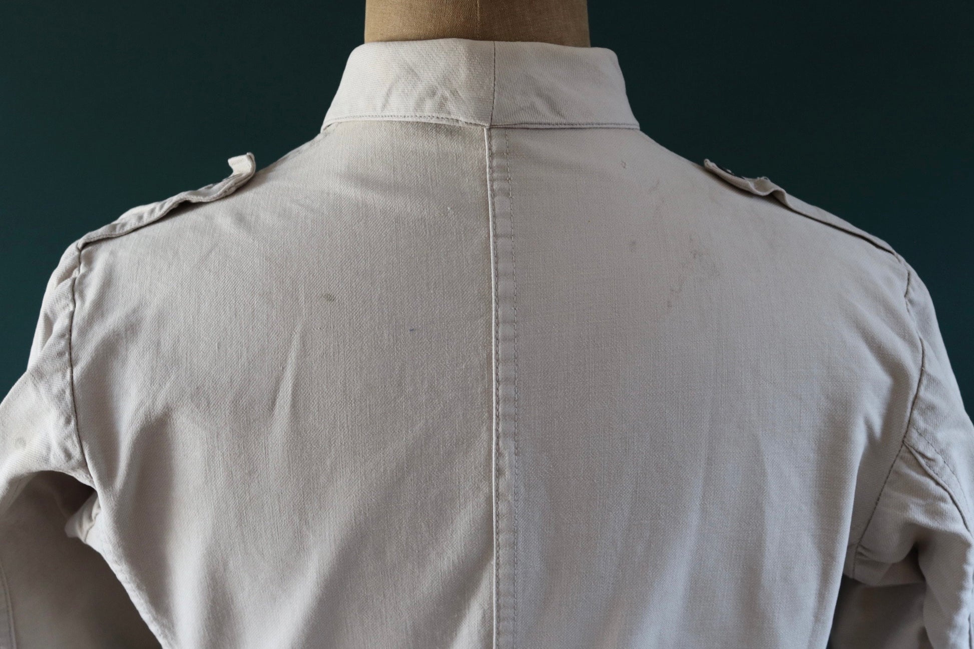 Vintage 1930s 30s 1940s 40s Swedish WW2 military civil defence army field cotton jacket tunic 41” chest work workwear chore
