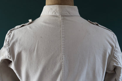 Vintage 1930s 30s 1940s 40s Swedish WW2 military civil defence army field cotton jacket tunic 41” chest work workwear chore