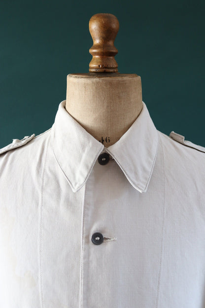 Vintage 1930s 30s 1940s 40s Swedish WW2 military civil defence army field cotton jacket tunic 41” chest work workwear chore