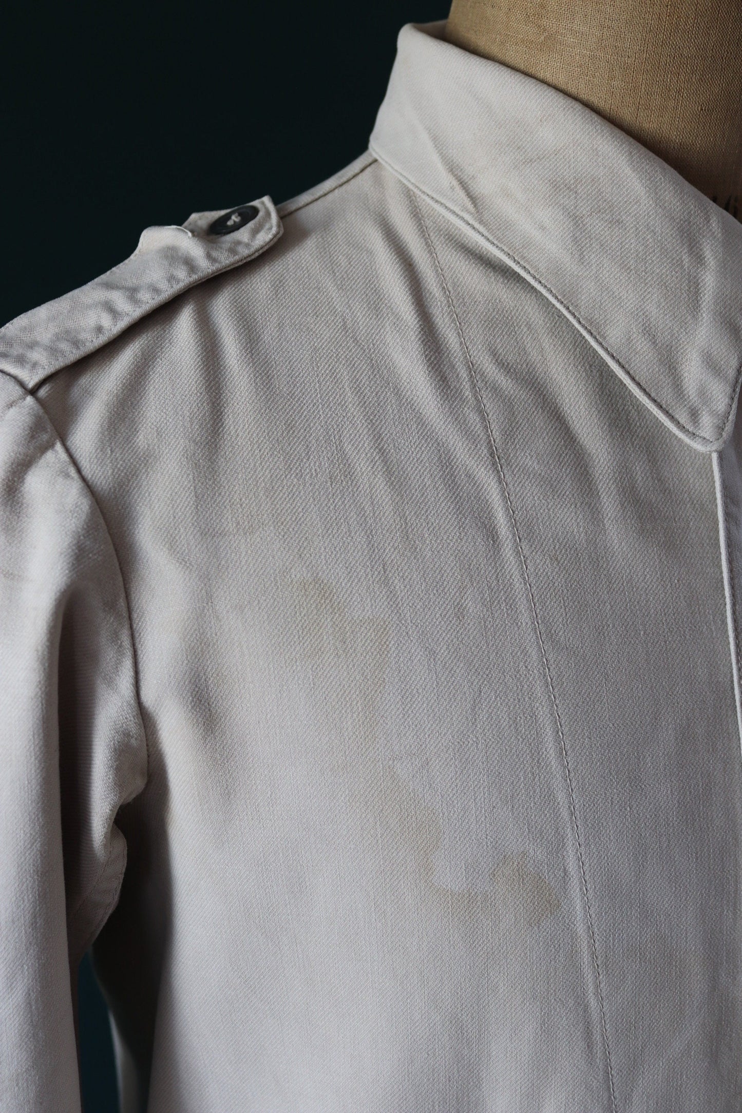 Vintage 1930s 30s 1940s 40s Swedish WW2 military civil defence army field cotton jacket tunic 41” chest work workwear chore