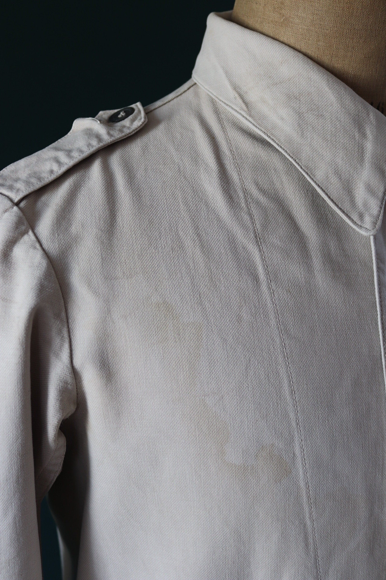 Vintage 1930s 30s 1940s 40s Swedish WW2 military civil defence army field cotton jacket tunic 41” chest work workwear chore