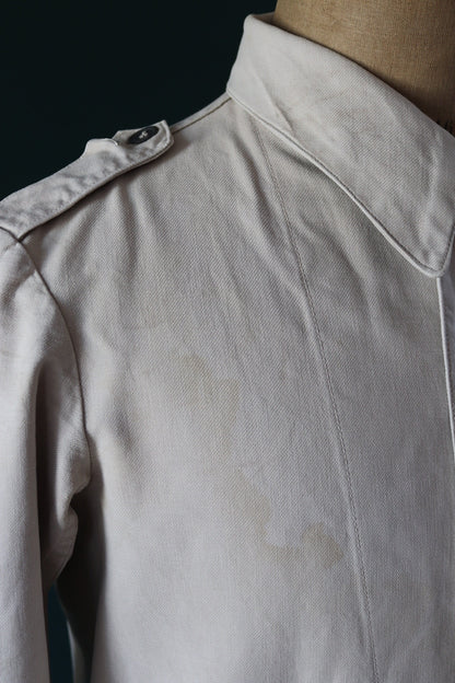 Vintage 1930s 30s 1940s 40s Swedish WW2 military civil defence army field cotton jacket tunic 41” chest work workwear chore