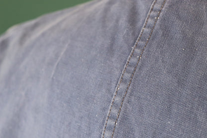 Vintage French blue workwear jacket - 1960s firefighter - faded cotton twill chore - 46” chest - bleu de travail