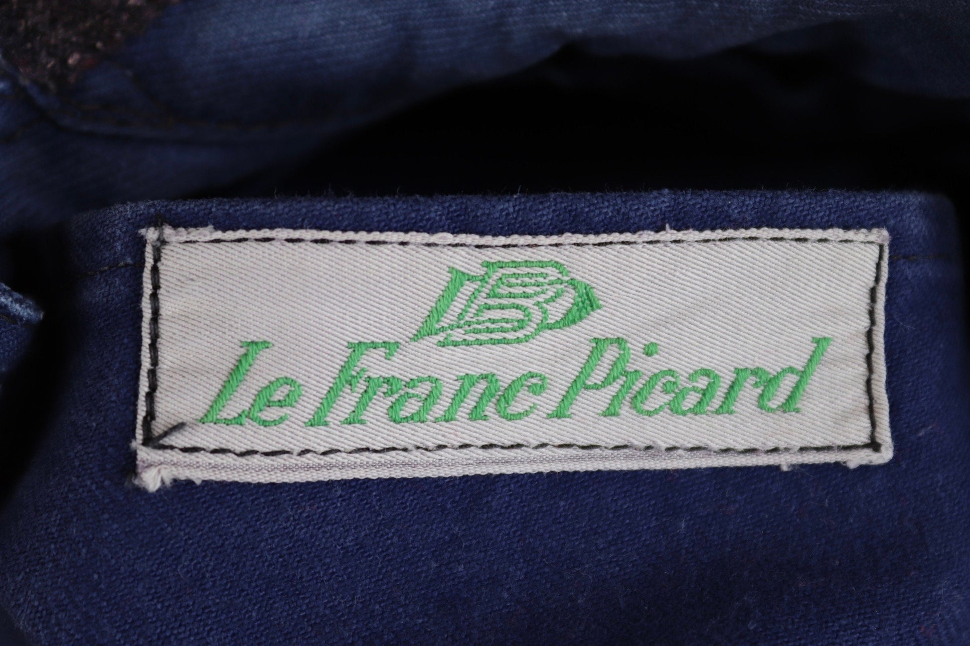 Vintage French blue workwear jacket 1960s pompier fireman cotton twill work chore faded 46” chest bleu de travail
